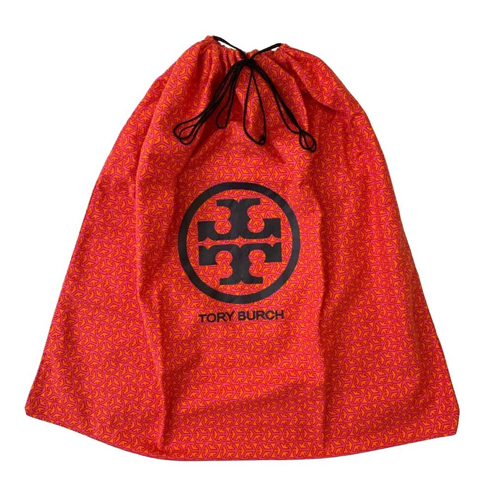 Tory Burch Handbag Drawstring Dust Bag Orange and Pink with Black Logo Large - Picture 1 of 5